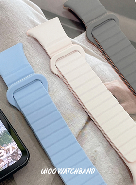 UIOO适用小米手环8/9Pro表带液态硅胶磁吸回环运动红米watch6表带