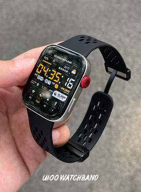 适用华为fit3/fit4/fit4pro表带硅胶透气多孔磁吸折叠扣运动男女