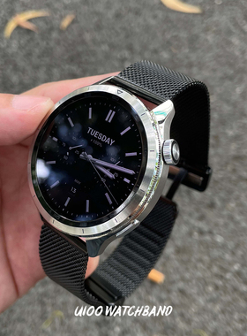 UIOO适用小米手表watchs5/4/3表带米兰磁吸折叠扣高级小米S2表带