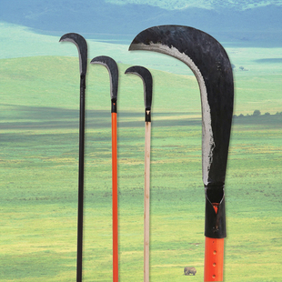 大镰刀农用铁长柄割草刀老式一体砍柴弯连刀头别墅院子老家砍杂草