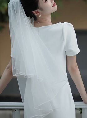 白色包臀连衣裙夏感法式名媛气质订婚主持人小礼服女平时可穿