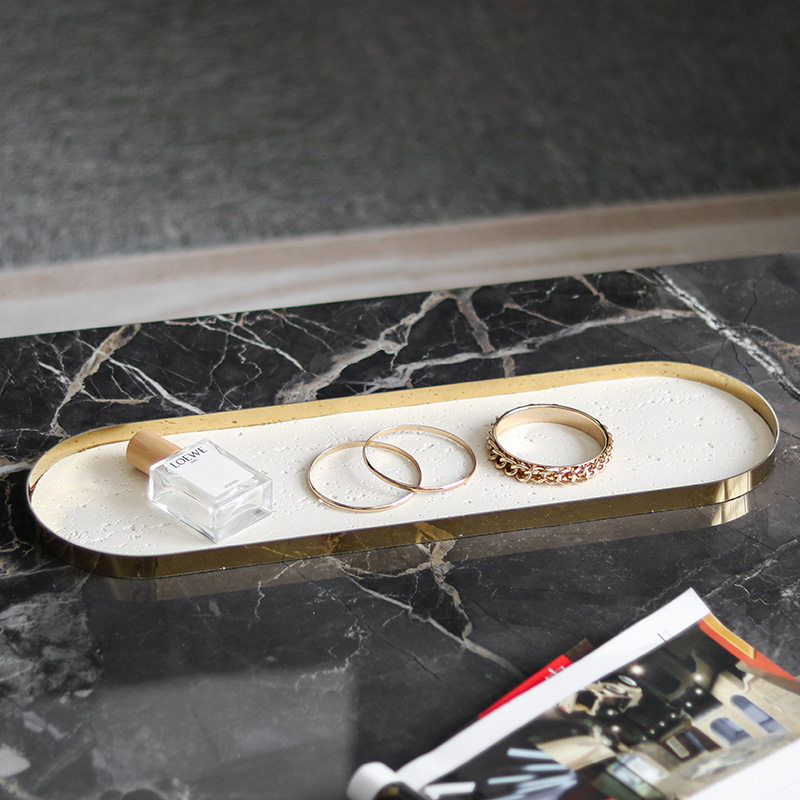 轻奢金属托盘摆件样板房卧室衣帽间仿洞石桌面收纳展示盘艺术饰品,金属材料及制品,其他金属制品,淘宝优惠券,粉丝福利购,淘宝优惠卷