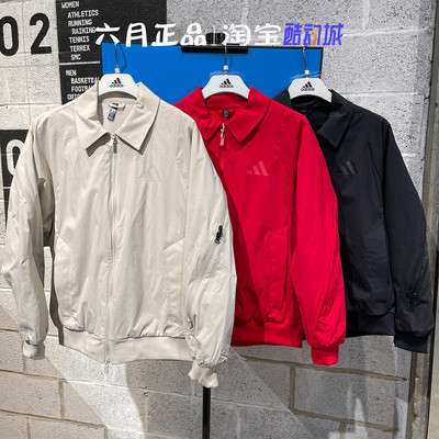 阿迪达斯男新年款红色加绒外套