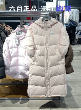 阿迪达斯男女同款长款羽绒服冬季保暖防风防寒外套KF6742 KQ5535