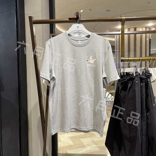 阿迪达斯三叶草男印花运动T恤