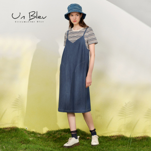設(shè)計(jì)感簡(jiǎn)約女裝 Unbleu法式 背帶連衣裙秋季 新款 初戀清純奶甜裙子