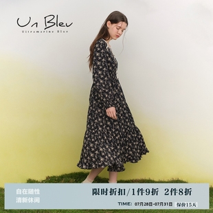 裙子 unbleu连衣裙女高级感气质碎花女装 春秋季 新款 适合海边拍照