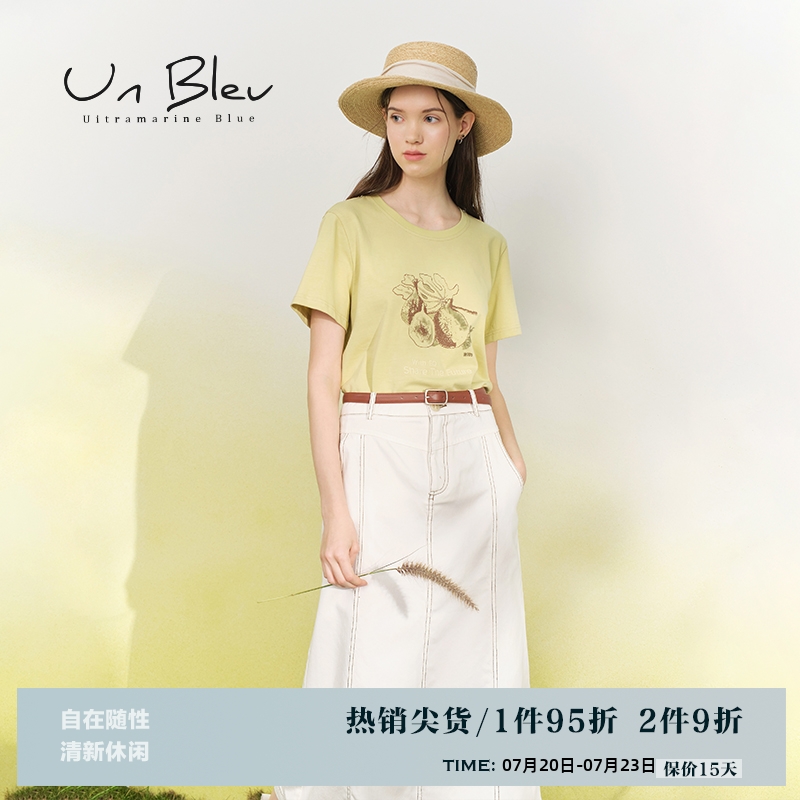 UnBleu短袖t恤女潮牌时尚夏女装