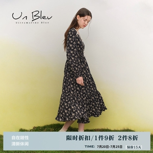 unbleu连衣裙女高级感气质碎花女装春秋季新款适合海边拍照的裙子