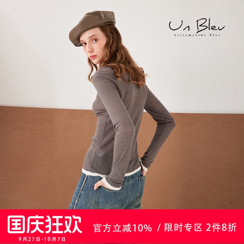 薄款针织衫女灰色修身时髦高级感