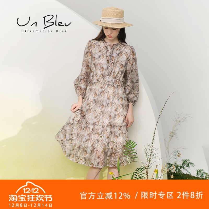 UnBleu民族风女连衣裙印花森系