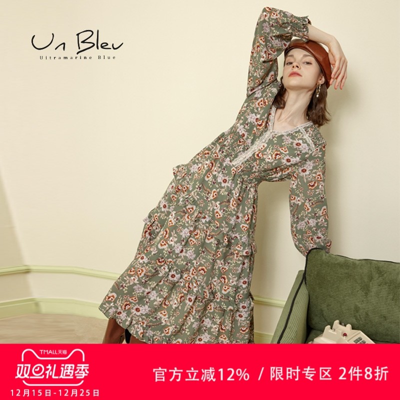 碎花连衣裙2022秋季新款法式