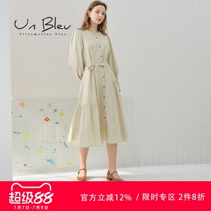 UnBleu连衣裙女秋夏高级感新款法式高端女装初恋清纯奶甜裙子