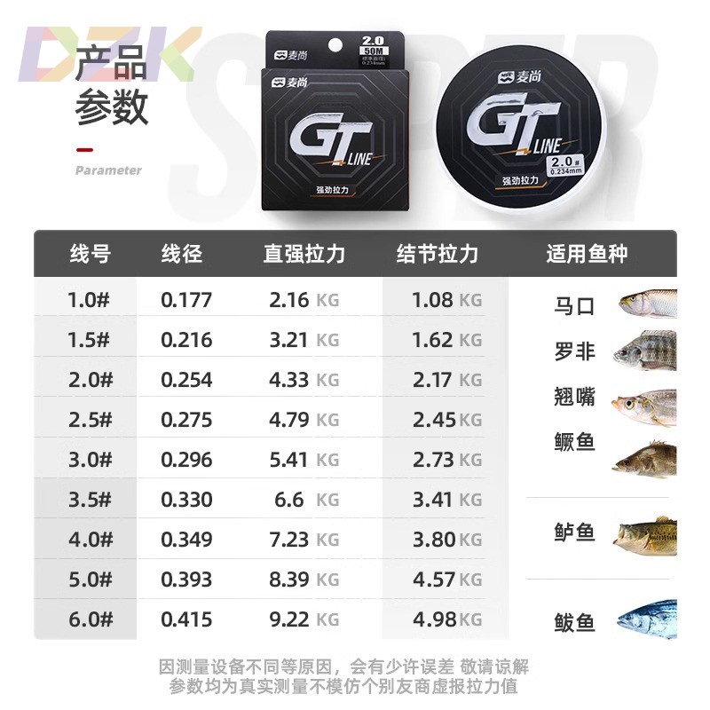 汉鼎GT路亚前导线碳素鱼线专用进口透明碳线鲈鱼a3