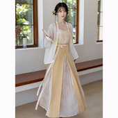 心悦 原创改良汉服宋制三涧裙汉元 素通勤飞机袖 云藏月绣 日常女款
