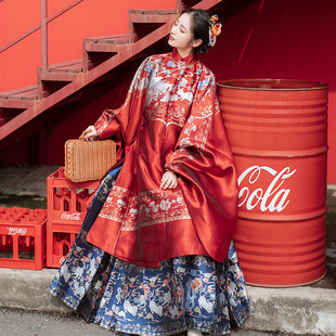 云藏月绣御狸原创明制婚服长袄马面裙汉服女结婚嫁衣新娘红色敬酒