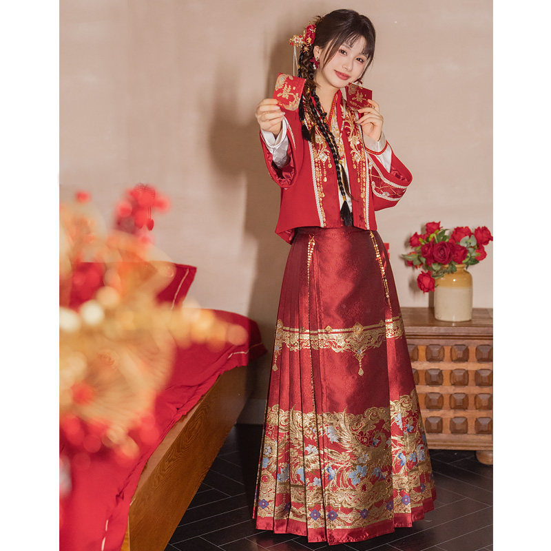云藏月绣鸾凤和鸣原创重工马面裙汉服女结婚敬酒订婚服新中式国风,女装/女士精品,汉服半身裙,淘宝优惠券,粉丝福利购,淘宝优惠卷