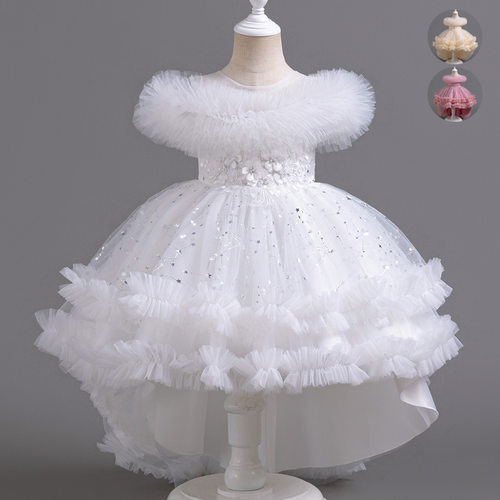 新款女童连衣裙蓬蓬婚纱公主裙女花童钢琴演出礼服kids dress