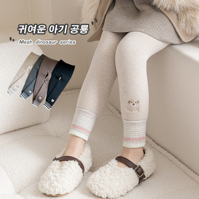 女童打底裤冬加厚灰色肉色宽松不勒腿宝宝一条过冬可外穿不连脚秋