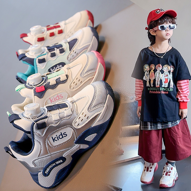 男童鞋子2025新款冬男孩儿运动鞋二棉加厚超轻减震小学生白色轻便