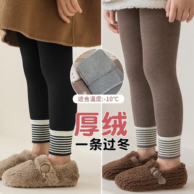 女童打底裤冬加厚灰色肉色宽松不勒腿宝宝一条过冬可外穿不连脚秋