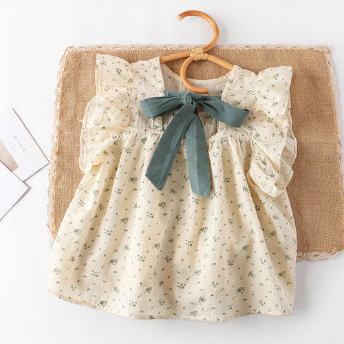 棉麻甜美夏季蝴蝶结娃娃衫上衣