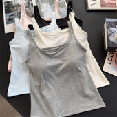 背心美背 莱赛尔天丝一体杯 显瘦 方领修身 文胸 自带胸垫