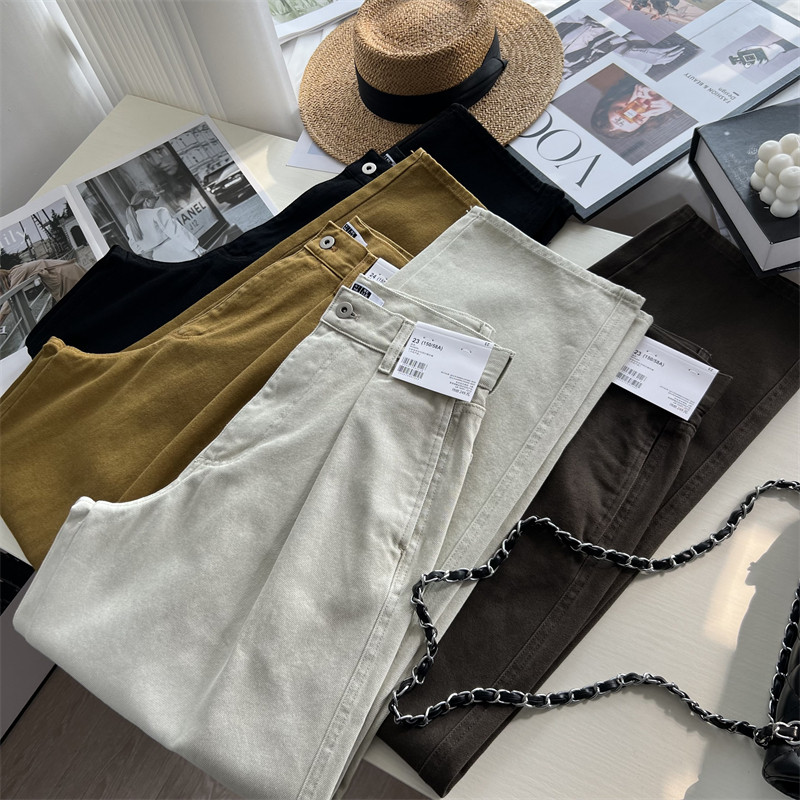 日系简约款~！挺阔有型斜纹棉 秋季高腰打褶 宽松萝卜裤老爹裤秋,女装/女士精品,牛仔裤,淘宝优惠券,粉丝福利购,淘宝优惠卷