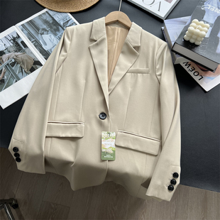 立体裁剪羊毛混纺显瘦外套秋季 柜上4K 气质休闲一粒扣西装