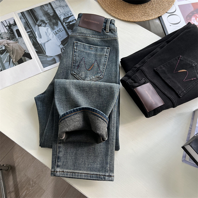 气质通勤显瘦百搭抓绒法棍烟管裤