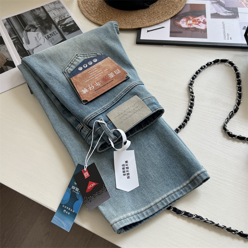 两个长度~！高级水洗色  高端四面弹显瘦窄版直筒牛仔裤 长裤春秋,女装/女士精品,牛仔裤,淘宝优惠券,粉丝福利购,淘宝优惠卷