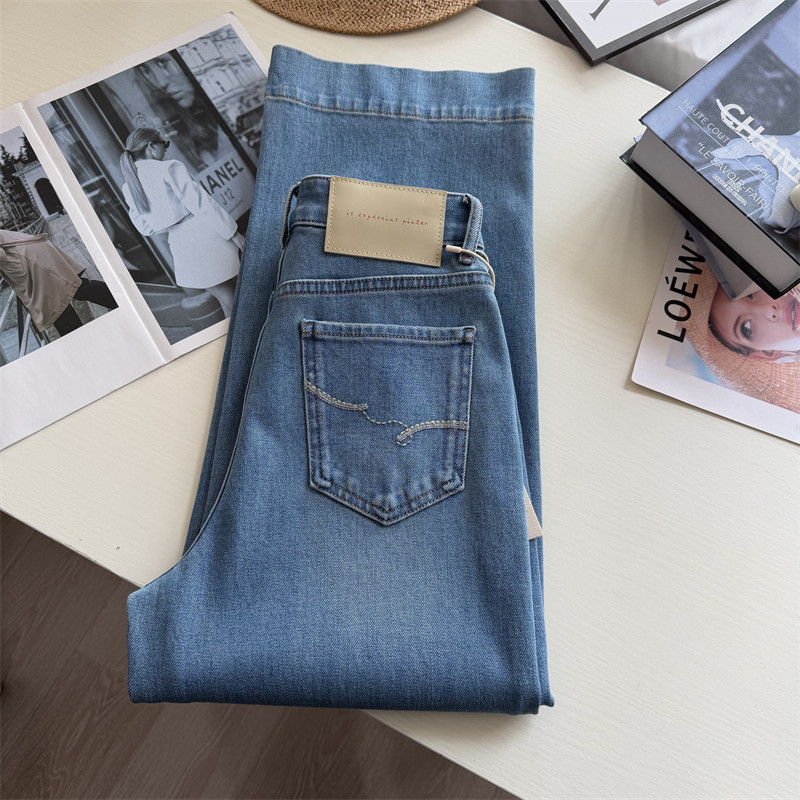 显瘦显腿直~！四面弹 小个子九分直筒裤女春款阔腿牛仔裤奶奶裤