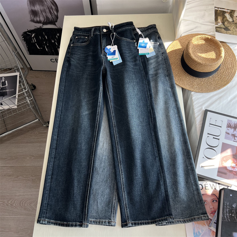 小直筒牛仔裤女薯条九分裤春秋