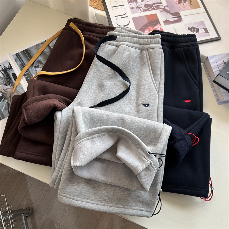 两穿加绒加厚束脚裤女冬季