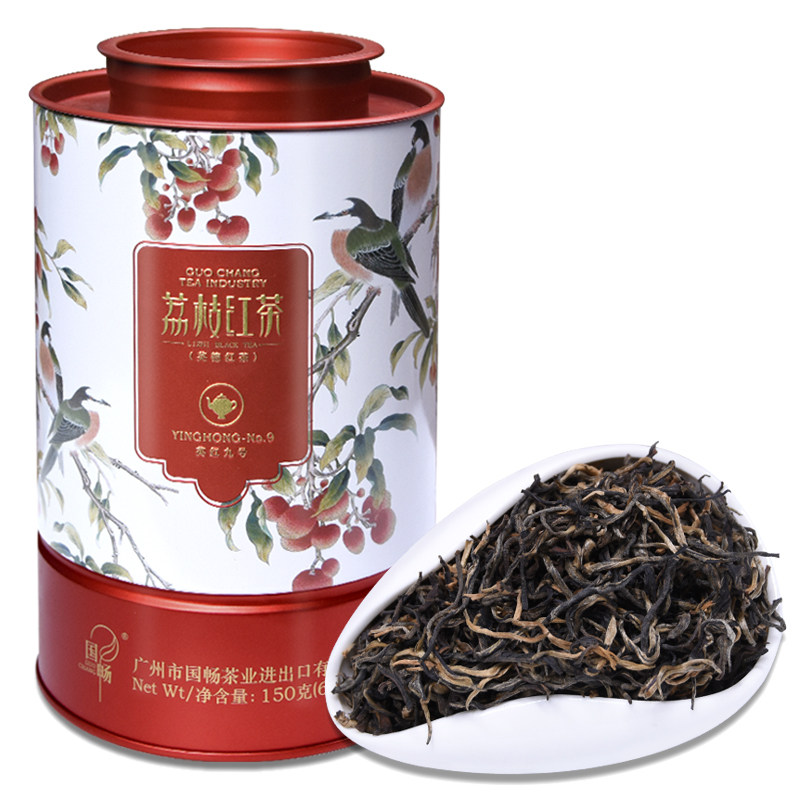 国畅荔枝红茶广东特产功夫一级9号醇香荔枝红茶浓香罐装茶叶
