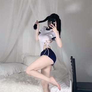 日系性感体操服情趣女网红绑带泳衣宽松显瘦欲纯风少女运动套装