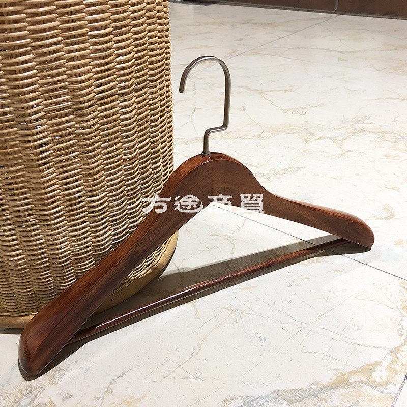 实木衣架酒店客房衣架西装衣架衬衫衣架浴袍衣架镀镍扁钩衣架订做