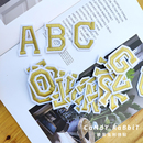 26金色字母补丁英文布贴熨烫手缝装 饰衣服球衣DIY记号刺绣贴