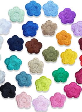 33色小梅花刺绣布贴补丁贴床单台布衣服破洞修补小烟洞贴花百搭