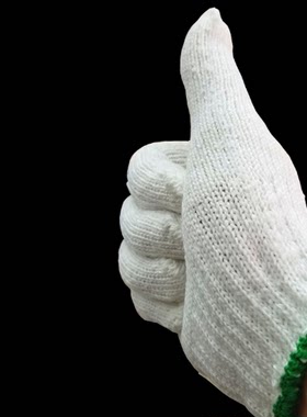 500克普通线手套劳保工作线手套耐磨工厂工地干活劳动防护手套