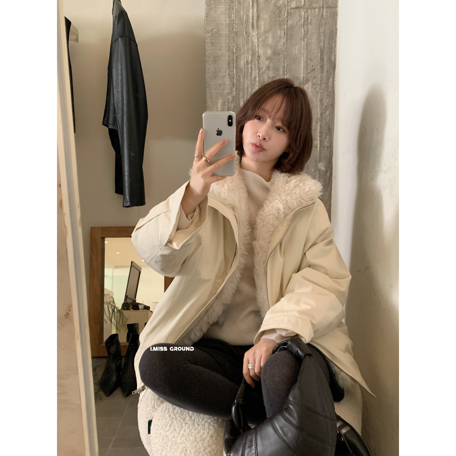 IMISS-冬上新韩标高品质毛毛领加厚羽绒服H10701