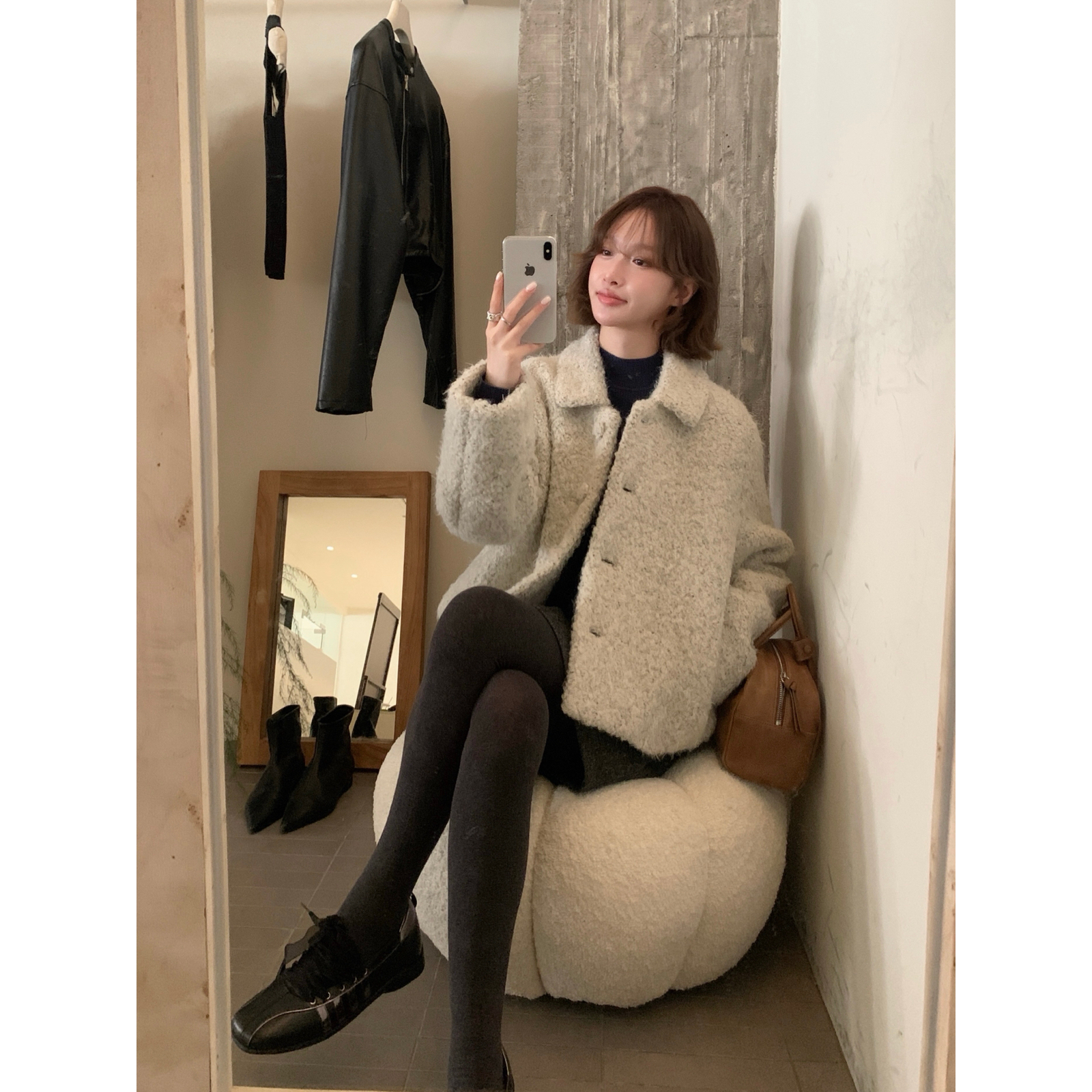 IMISS-返场～进店必带高品质翻领毛茸茸羊毛外套(含52羊毛)H60928