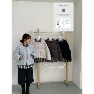 BLUE TABLE 韩系复古拼接格子假两件保暖羽绒服158014 ANNA FROM