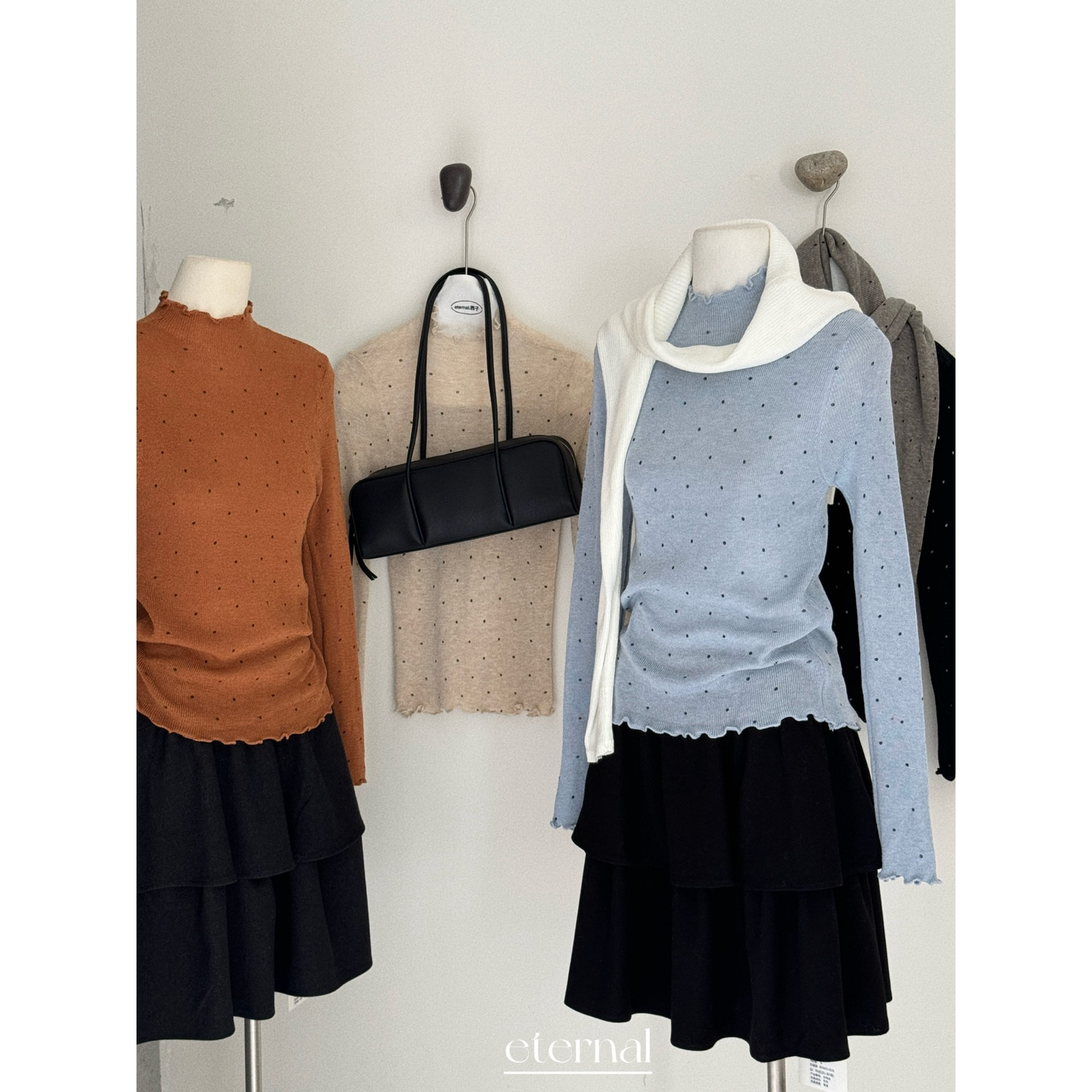 eternal.西子-超细羊毛百搭不挑人波点打底针织衫(含10羊毛m1590