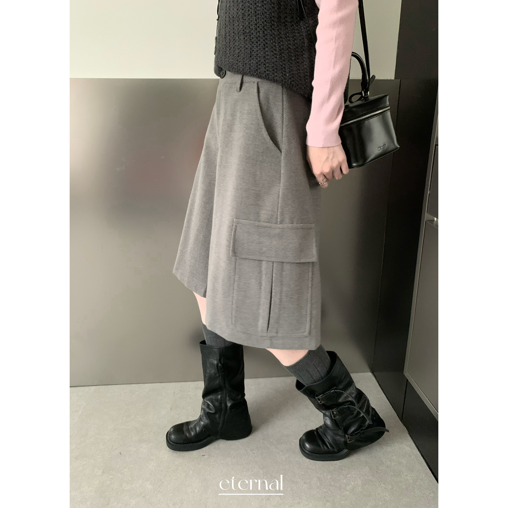 eternal西子羊毛工装口袋质感百搭五分裤休闲裤（含15羊毛）51302