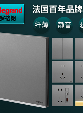 【新品】罗格朗开关插座深砂银灰色86型仕典PLUS磨砂哑光面板