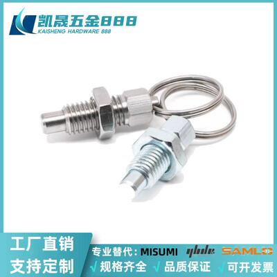 ZAC43/ZAC44/ZAC45-M6/8/10/12分度销 拉环型带锁紧螺帽旋转柱塞