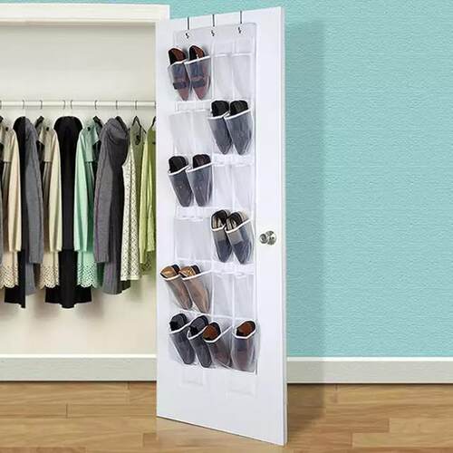 24pocket clear shoe rack hanger sorting PVC door hanging bag