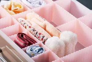 日本KM抽屉整理内衣分隔板 大中小号自由创意组合搭配 收纳隔离板