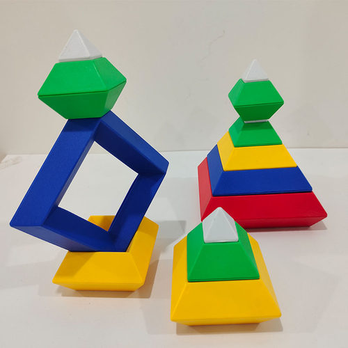幼儿园早教桌面益智套塔拼插积木堆塔菱形百变金塔 儿童塑料玩具 - 封面